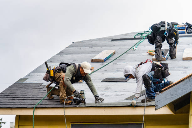 Professional Gutter Installation technician working in Whitmore, CA